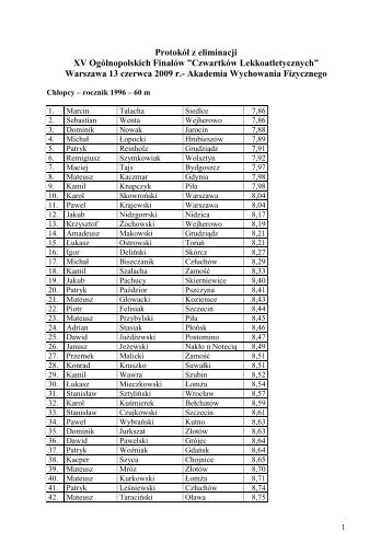 Wyniki eliminacji XV edycji - w formacie Adobe Reader