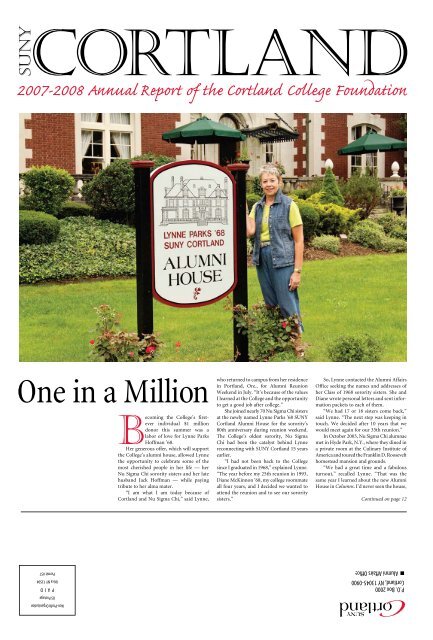 One in a Million - SUNY Cortland