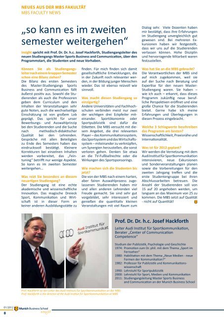 MBS insight 01/2012 - Munich Business School