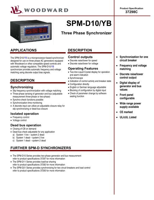 SPM-D10/YB Three Phase Synchronizer - DSF Technologies