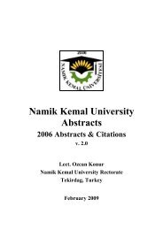 ozcan konur abstracts amp citations namik kemal universitesi