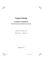 Tujaal Choltziij Vocabulario Sakapulteko
