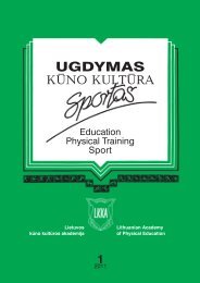 UGDYMAS KÛNO KULTÛRA - Lietuvos kūno kultūros akademija