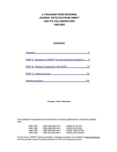 Download whole document in PDF format - CIMMYT: Seeding ...