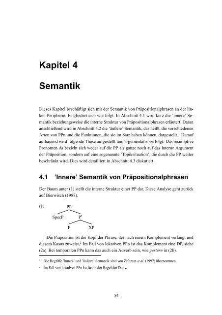 Präpositionalphrasen an der linken Peripherie ... - Fabienne Salfner