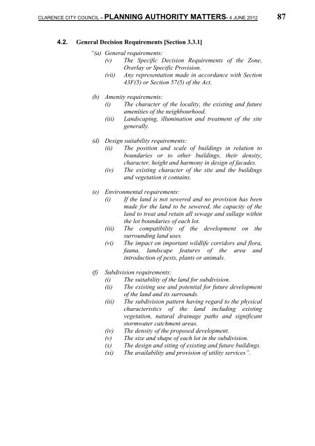 Council meeting agenda - 4 June 2012 - Clarence City Council