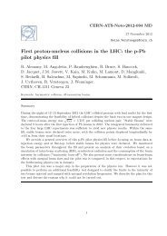 First proton-nucleus collisions in the LHC: the p-Pb pilot ... - Cern