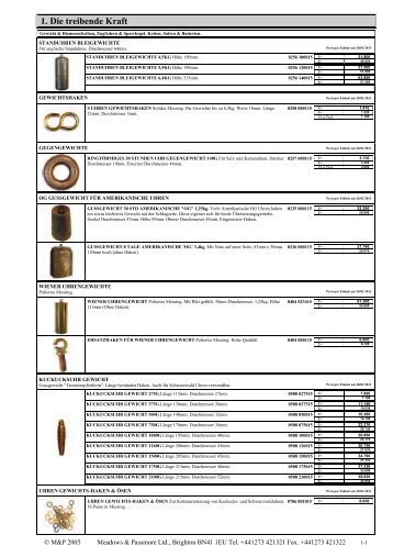 Meadows & Passmore Uhrmacher Verbrauchsartikel-Katalog, 38-1d
