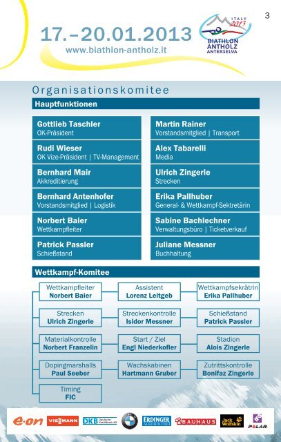 Ausschreibung (download .pdf) - Biathlon Antholz