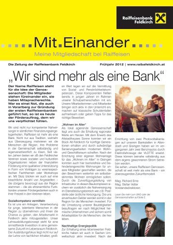 NEU: Ausgabe Frühjahr 2012 - Raiffeisenbank Feldkirch
