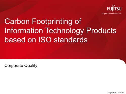 Product Carbon Footprint Project at Fujitsu Technology Solutions