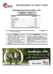 Prova - Vestibular UPF - Universidade de Passo Fundo