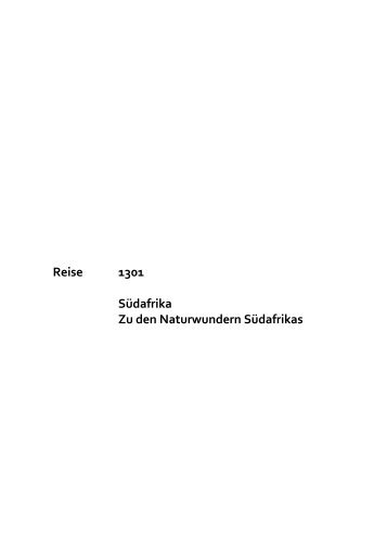 Reise 1301 Südafrika Zu den Naturwundern ... - Wikinger Reisen