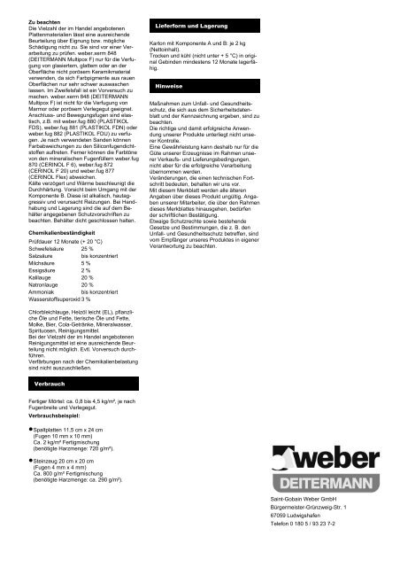 weber.fug 878 (Deitermann Multipox F) - Saint-Gobain Weber GmbH