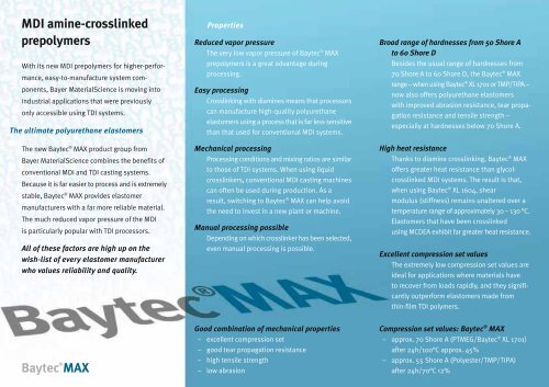 Baytec®MAX - BaySystems - customized polyurethanes - Bayer ...