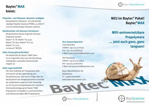 Baytec®MAX MDI-aminvernetzbare - BaySystems - customized ...