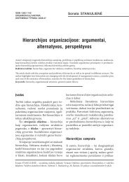 Hierarchijos organizacijose: argumentai, alternatyvos, perspektyvos