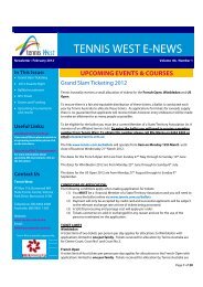 edition of the Tennis West E-News. - Wembley Downs Tennis Club