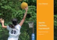 Sports Facilities Framework Background and Analysis - City of Marion