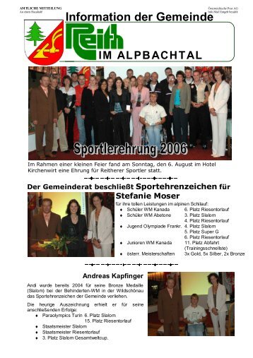 Ausgabe 5/2006 - Reith im Alpbachtal