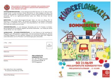 KINDERFLOHMARKT & SOMMERFEST - Pro Juventute