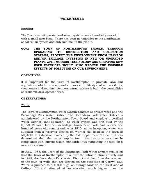 Water/Sewer - Town of Northampton, New York