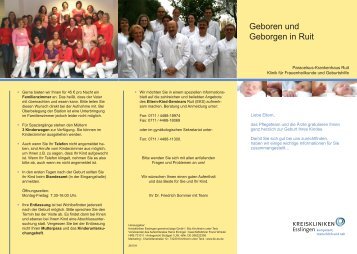 Geboren und geborgen in Ruit (Flyer/PDF) - Kreiskliniken Esslingen