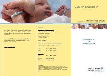 Wassergeburt Ruit (Flyer/PDF) - Kreiskliniken Esslingen