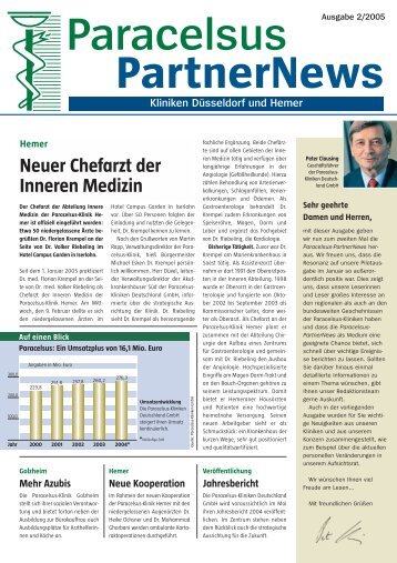 Paracelsus PartnerNews 2/2005 - bei der Paracelsus-Kliniken ...