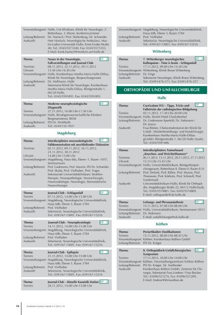 2012 - Ärztliche Weiterbildung in Sachsen-Anhalt