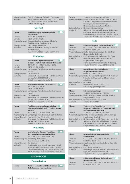 2012 - Ärztliche Weiterbildung in Sachsen-Anhalt