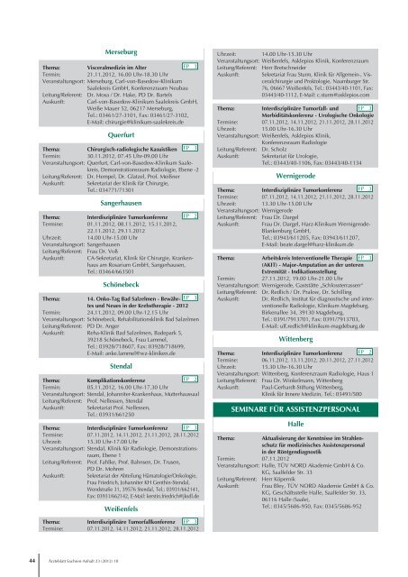 2012 - Ärztliche Weiterbildung in Sachsen-Anhalt