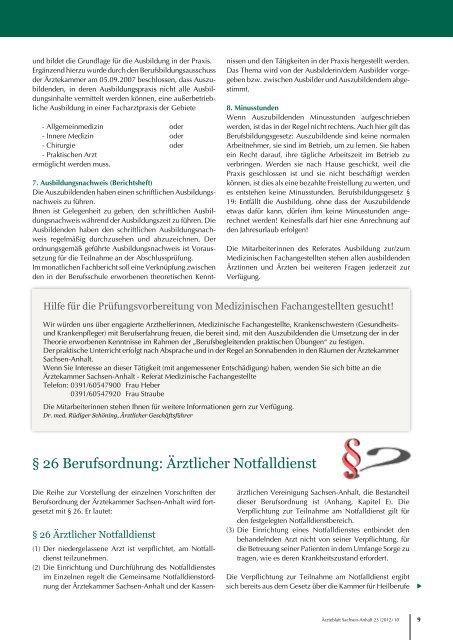 2012 - Ärztliche Weiterbildung in Sachsen-Anhalt