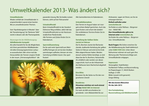 Umweltkalender 2013 - Stadt Borken