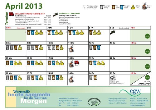 Umweltkalender 2013 - Stadt Borken