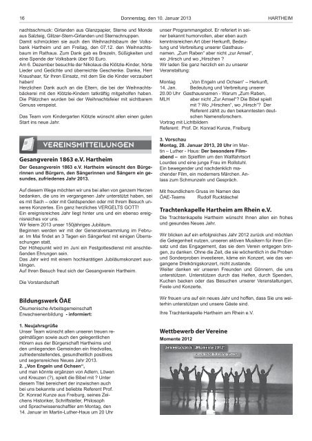 Gemeindeblatt 2013 KW 2 - Gemeinde Hartheim