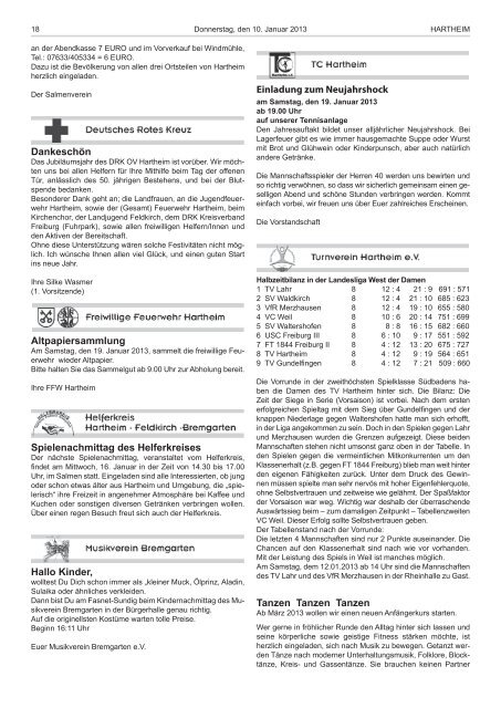 Gemeindeblatt 2013 KW 2 - Gemeinde Hartheim