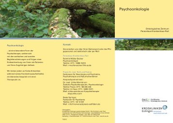 Psychoonkologie - Kreiskliniken Esslingen