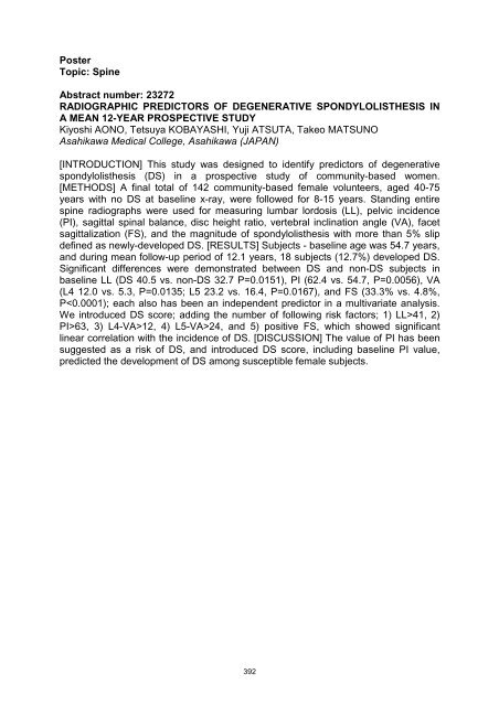 Abstracts Posters SICOT-SOF meeting Gothenburg 2010 _2_