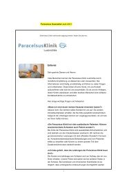 Newsletter Juni 2011 - Paracelsus Klinik Lustmühle