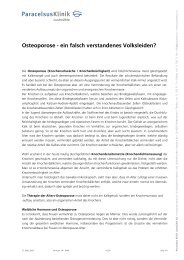 Osteoporose - ein falsch verstandenes Volksleiden? - Paracelsus ...