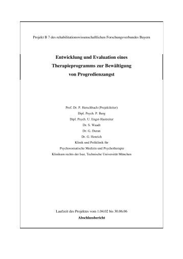 Entwicklung und Evaluation eines Therapieprogramms zur ...
