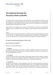 Implantat-Konzept in der Paracelsus Klinik Lustmühle