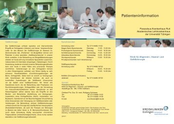 Patienteninformation (Flyer/PDF) - Kreiskliniken Esslingen