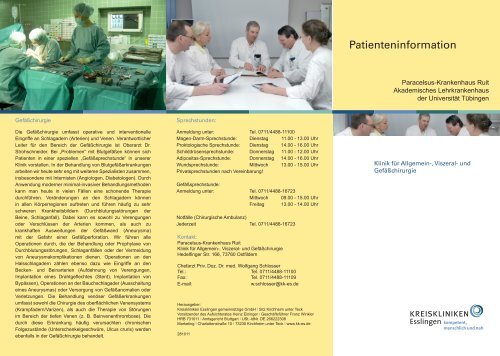 Patienteninformation (Flyer/PDF) - Kreiskliniken Esslingen