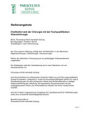 als PDF - bei der Paracelsus-Kliniken Deutschland GmbH & Co. KGaA