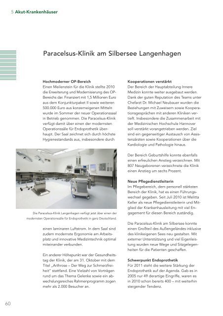 Jahresbericht 2010 - bei der Paracelsus-Kliniken Deutschland ...