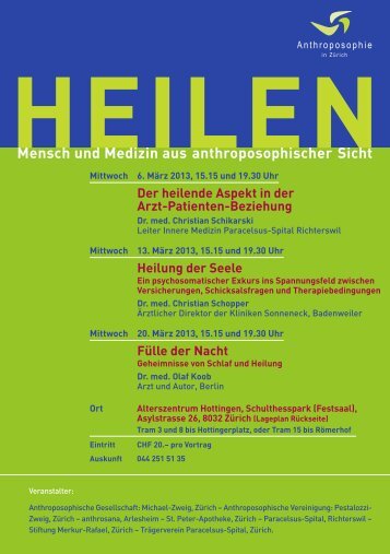 Mensch und Medizin aus anthroposophischer Sicht - Anthrosana