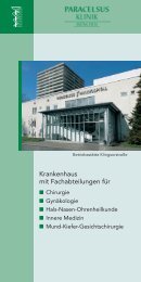 Krankenhaus mit Fachabteilungen für - bei der Paracelsus-Kliniken ...