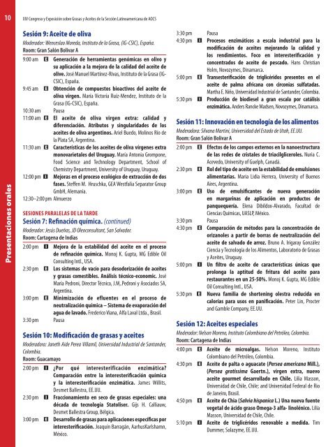 Programa de Conferencias Conference Program - American Oil ...